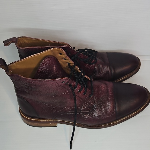 TAFT The Rome Cap Toe Leather Boots Oxblood Burgundy Red Size 44,Classic Design main image 4